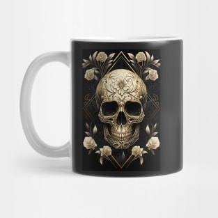 Art Deco Skull & Roses Mug